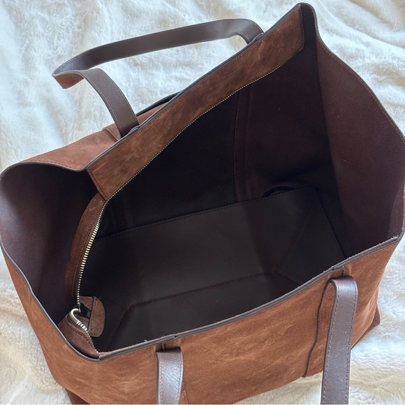 Brand New Sezane Gabin Bag in Chocolate Suede - Picture 7 of 8